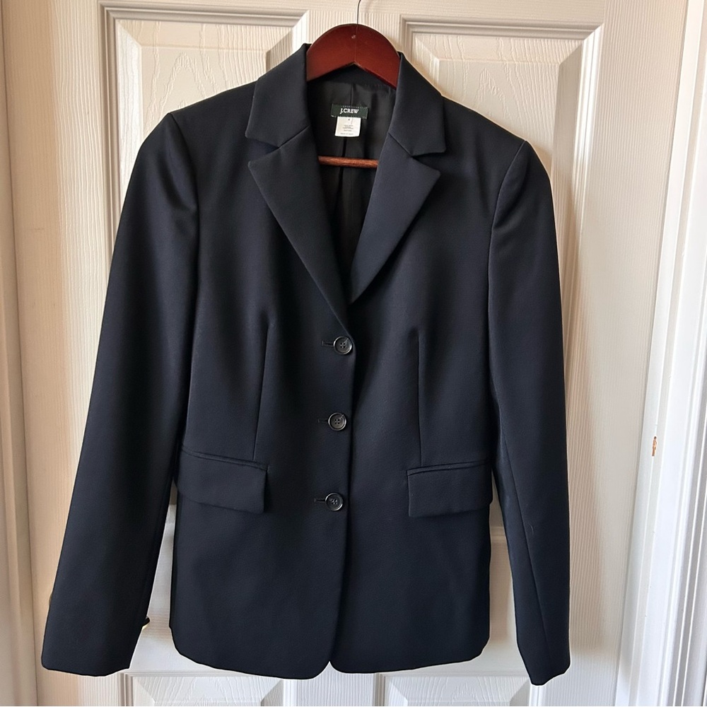 Vintage J Crew Black Blazer 100% Wool, Preppy Made in Japan